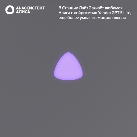 Яндекс Станция Лайт 2 с Алисой без часов, 6Вт, Графит